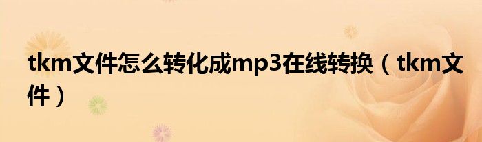 tkm文件怎么轉(zhuǎn)化成mp3在線轉(zhuǎn)換（tkm文件）