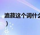 漉菽這個(gè)詞什么意思啊（漉菽這個(gè)詞什么意思）