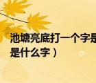 池塘亮底打一個(gè)字是什么字（有一個(gè)字人人見了都會(huì)念錯(cuò)這是什么字）