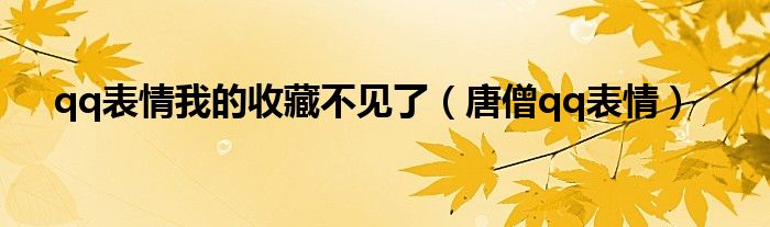 qq表情我的收藏不見了（唐僧qq表情）