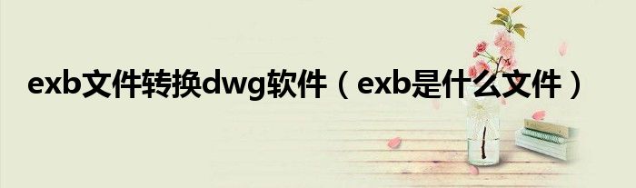 exb文件轉換dwg軟件（exb是什么文件）