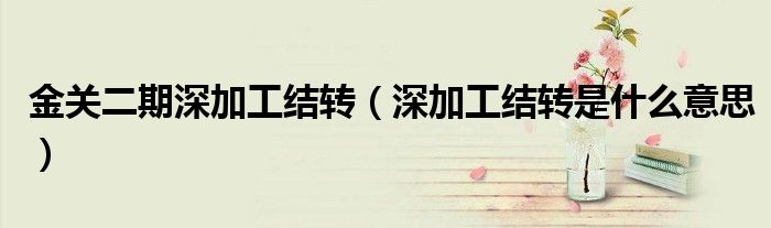 金關(guān)二期深加工結(jié)轉(zhuǎn)（深加工結(jié)轉(zhuǎn)是什么意思）