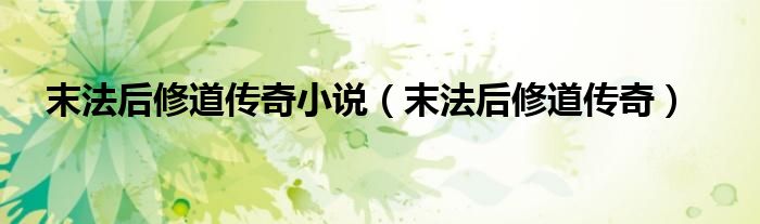 末法后修道傳奇小說（末法后修道傳奇）