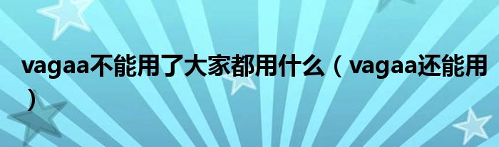 vagaa不能用了大家都用什么（vagaa還能用）
