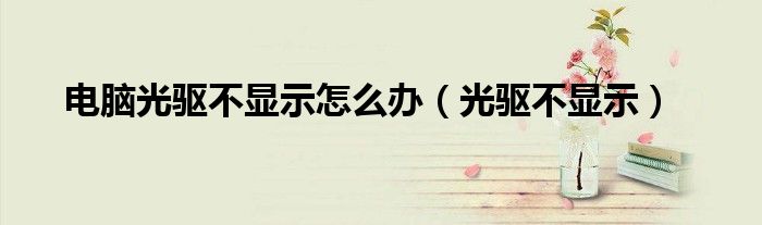 電腦光驅(qū)不顯示怎么辦（光驅(qū)不顯示）