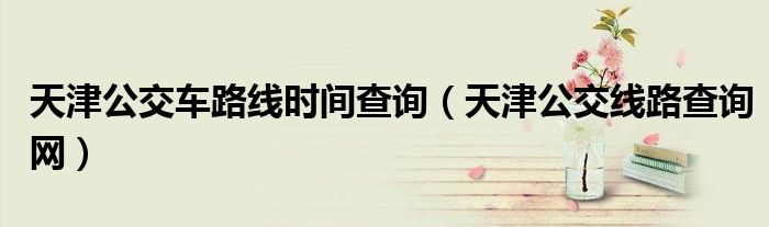 天津公交車路線時間查詢（天津公交線路查詢網(wǎng)）