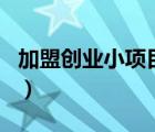 加盟創(chuàng)業(yè)小項(xiàng)目有哪些回報(bào)（加盟創(chuàng)業(yè)小項(xiàng)目）