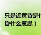 只是近黃昏是什么意思（夕陽無限好只是近黃昏什么意思）