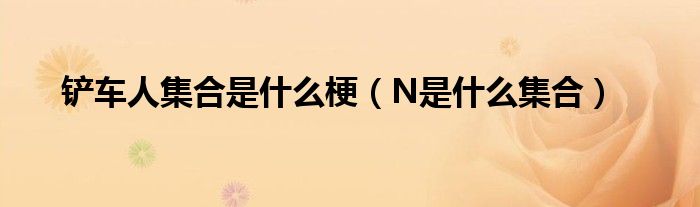 鏟車人集合是什么梗（N是什么集合）