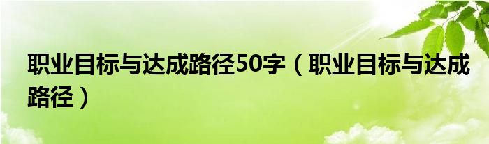 職業(yè)目標(biāo)與達(dá)成路徑50字（職業(yè)目標(biāo)與達(dá)成路徑）