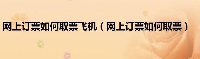 網(wǎng)上訂票如何取票飛機(jī)（網(wǎng)上訂票如何取票）