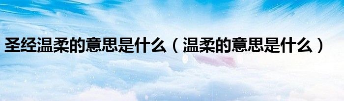 圣經(jīng)溫柔的意思是什么（溫柔的意思是什么）