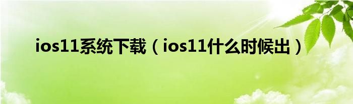 ios11系統(tǒng)下載（ios11什么時(shí)候出）