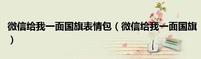 微信給我一面國旗表情包（微信給我一面國旗）