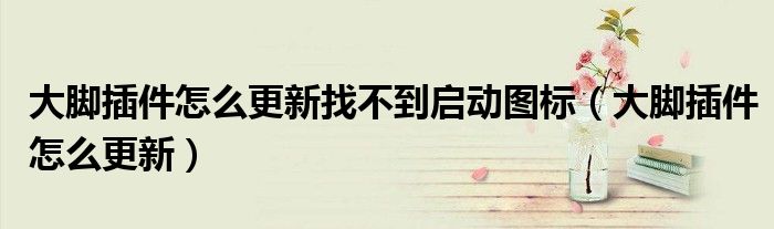 大腳插件怎么更新找不到啟動(dòng)圖標(biāo)（大腳插件怎么更新）