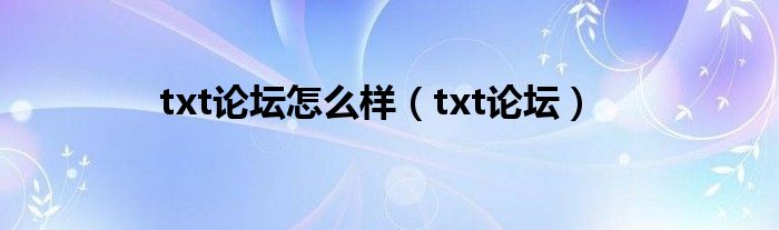 txt論壇怎么樣（txt論壇）