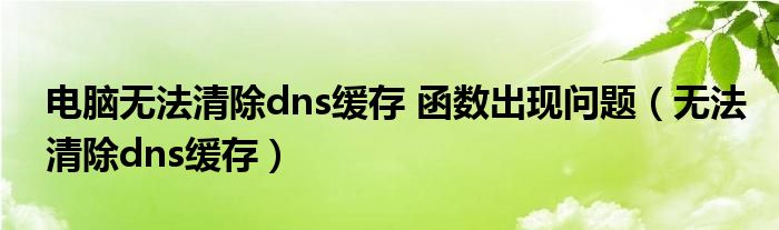 電腦無法清除dns緩存 函數(shù)出現(xiàn)問題（無法清除dns緩存）