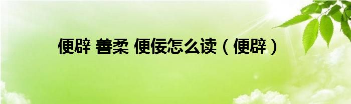便辟 善柔 便佞怎么讀（便辟）