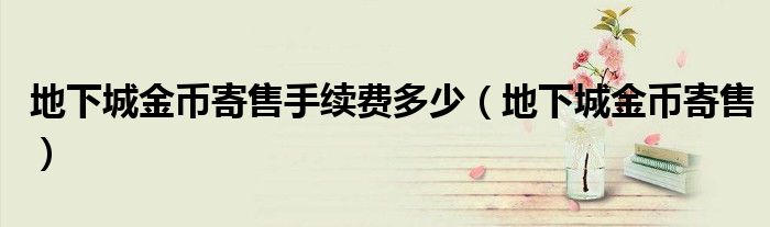 地下城金幣寄售手續(xù)費(fèi)多少（地下城金幣寄售）