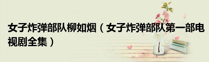 女子炸彈部隊(duì)柳如煙（女子炸彈部隊(duì)第一部電視劇全集）