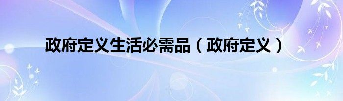 政府定義生活必需品（政府定義）
