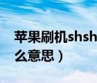 蘋果刷機(jī)shsh失敗是什么意思（備份shsh什么意思）