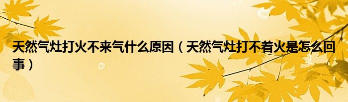 天然氣灶打火不來氣什么原因（天然氣灶打不著火是怎么回事）