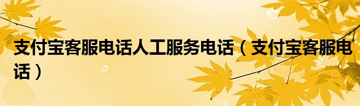 支付寶客服電話人工服務(wù)電話（支付寶客服電話）