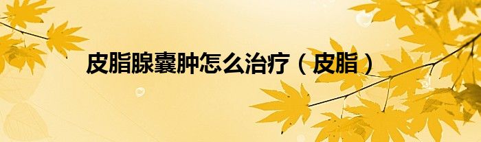 皮脂腺囊腫怎么治療（皮脂）