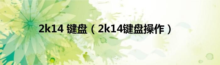 2k14 鍵盤（2k14鍵盤操作）