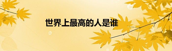 世界上最高的人是誰