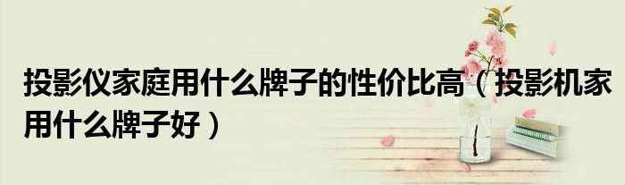 投影儀家庭用什么牌子的性價比高（投影機家用什么牌子好）