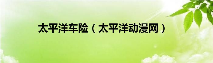 太平洋車險(xiǎn)（太平洋動(dòng)漫網(wǎng)）