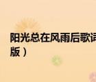陽光總在風雨后歌詞完整版山楂（陽光總在風雨后歌詞完整版）