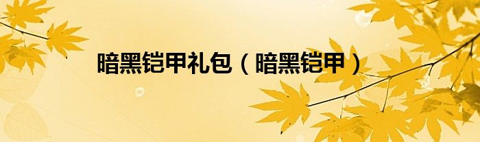 暗黑鎧甲禮包（暗黑鎧甲）