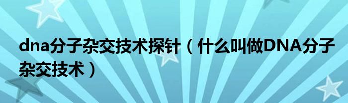 dna分子雜交技術(shù)探針（什么叫做DNA分子雜交技術(shù)）