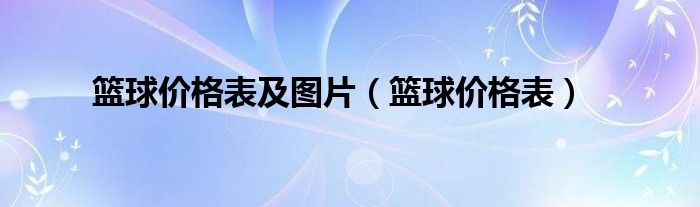 籃球價(jià)格表及圖片（籃球價(jià)格表）