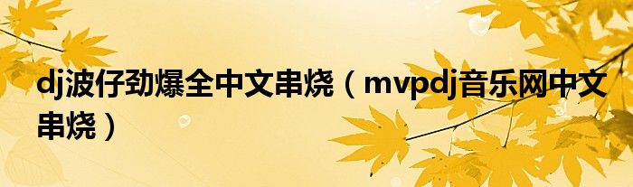 dj波仔勁爆全中文串燒（mvpdj音樂網(wǎng)中文串燒）