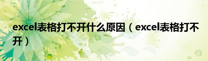 excel表格打不開(kāi)什么原因（excel表格打不開(kāi)）