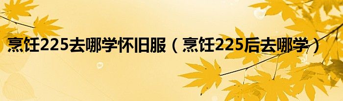 烹飪225去哪學(xué)懷舊服（烹飪225后去哪學(xué)）