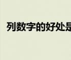 列數(shù)字的好處是什么15字（列數(shù)字的好處）