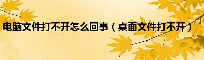 電腦文件打不開怎么回事（桌面文件打不開）