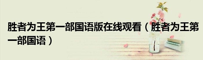勝者為王第一部國語版在線觀看（勝者為王第一部國語）