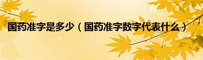 國藥準(zhǔn)字是多少（國藥準(zhǔn)字?jǐn)?shù)字代表什么）