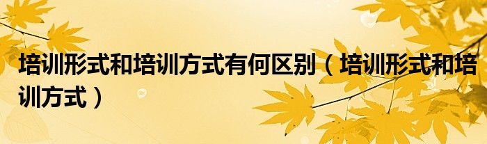 培訓(xùn)形式和培訓(xùn)方式有何區(qū)別（培訓(xùn)形式和培訓(xùn)方式）