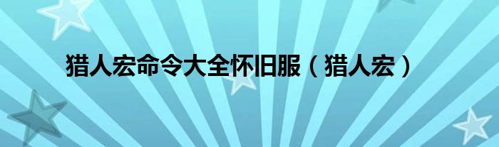 獵人宏命令大全懷舊服（獵人宏）