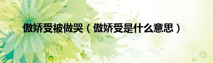 傲嬌受被做哭（傲嬌受是什么意思）