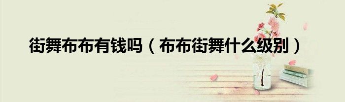 街舞布布有錢嗎（布布街舞什么級(jí)別）