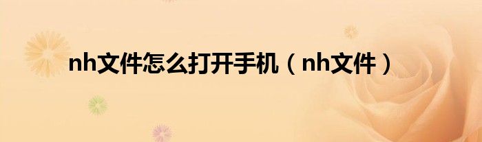 nh文件怎么打開手機(jī)（nh文件）