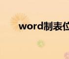 word制表位怎么用（制表位怎么用）